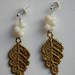 Gold Leaf & Coral Earrings (2)