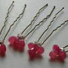 Pink Glass Bead Hair Pins      £1 each