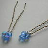 Blue Glass Bead Hair Pins      £1 each