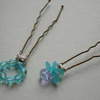 Light Blue Glass Bead Hair Pins      £1 each
