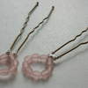 Light Pink Glass Bead Hair Pins      £1 each