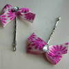Ribbon Bow Hair Grips - Purple & White     £1 each