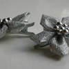 Ribbon Flower Hair Grips - Silver      £1 each