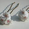 Hair Pins with White Flower Clusters  £2 each