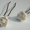 Hair Pins with White Flowers  £1 each