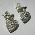 Fine Silver Heart Earrings      £15