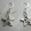 Fine Silver Double Star Earrings  £18