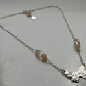 Fine Silver Butterfly Necklace with Peach Aventurine & Crystal Beads £30