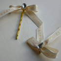 Ribbon Bow Hair Slides - Cream      £1 each