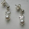 Sterling Silver Butterfly & Swarovski Pearl Stud Earrings £12