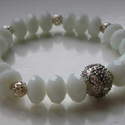 White Crystal Bracelet with Rhinestone and Lattice Beads £12