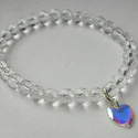 Clear Glass Bead Bracelet with Swarovski Heart Charm £10