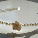 Glass Pearl Tiara with White Flowers  £30