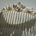 Glass Pearl Comb with White Flowers  £12