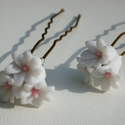 Hair Pins with White Flower Clusters  £2 each