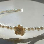 Glass Pearl Tiara with White Flowers  £30