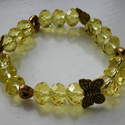 Lemon Crystal Bead Bracelet with Gold Coloured Heart & Butterfly Beads £12