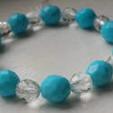 Blue & Clear Glass Bead Bracelet £8