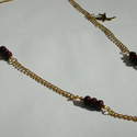 Gold Plated Necklace with Maroon Beads & Bird Charm £12