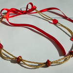 Hair Vine - Gold & Red (can be work with ribbon as a necklace) £16